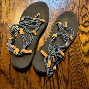 Teva Women's Sandals in Blue and Tan
